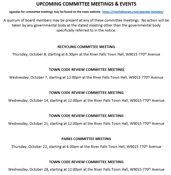 October Committee Meetings